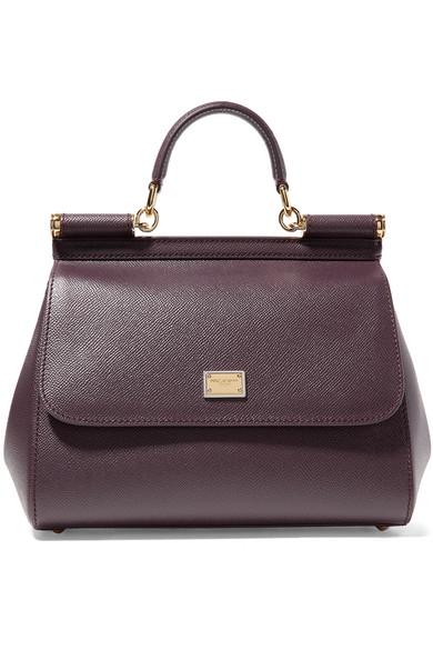 Dolce & Gabbana Small Dauphine Leather Sicily Bag in Burgundy 