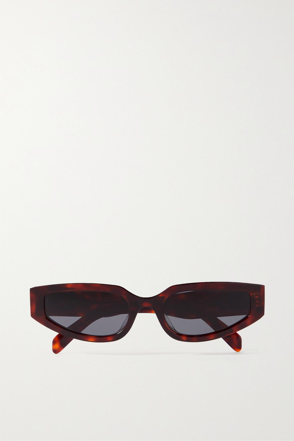 Celine Triomphe Cat eye Tortoiseshell Acetate Sunglasses in White