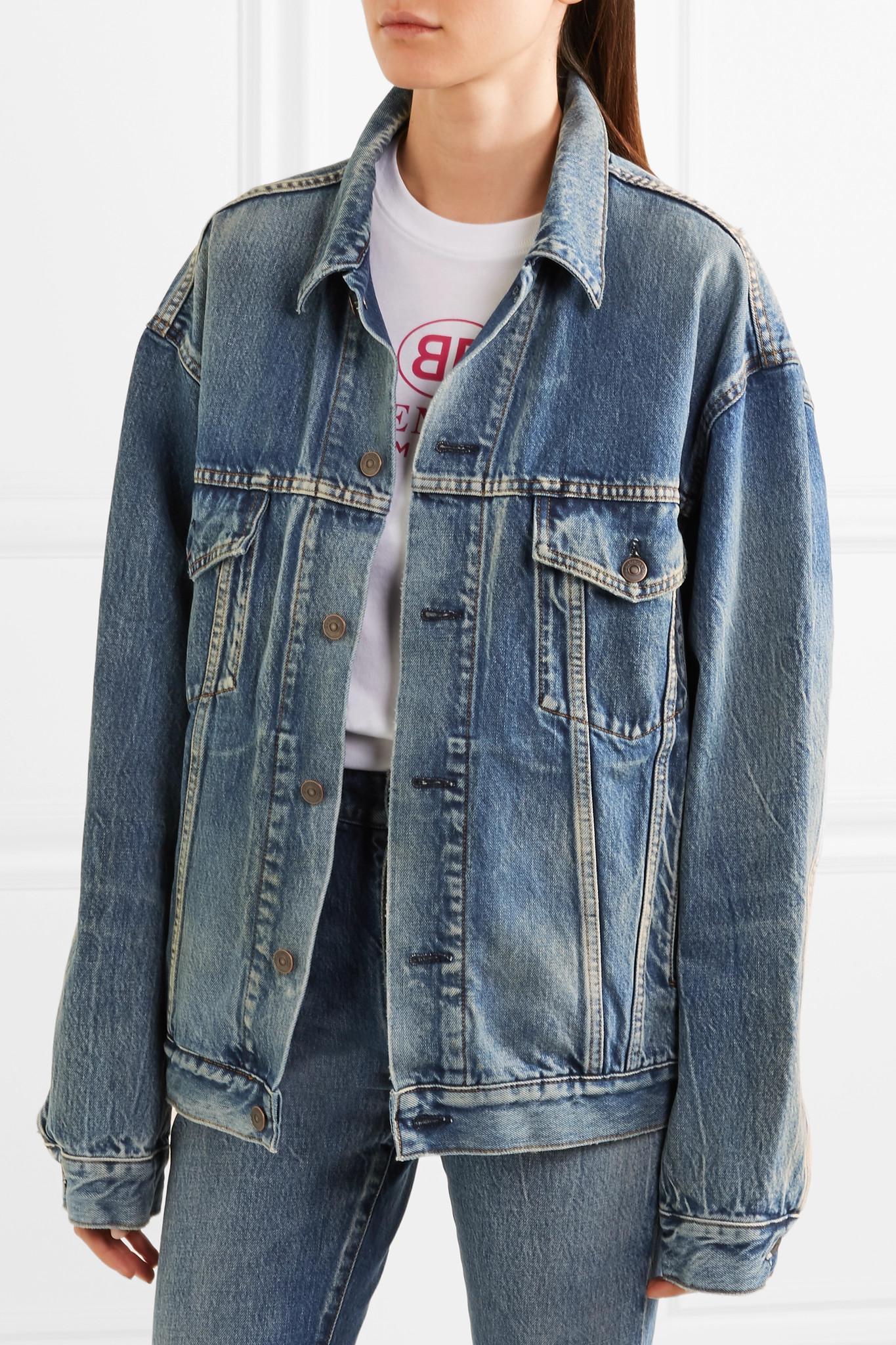 oversized printed denim jacket