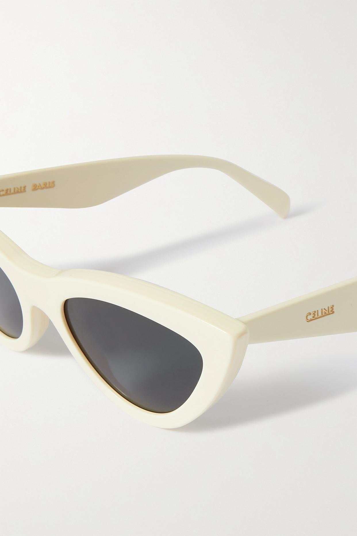 Celine Cat-eye Acetate Sunglasses in White | Lyst