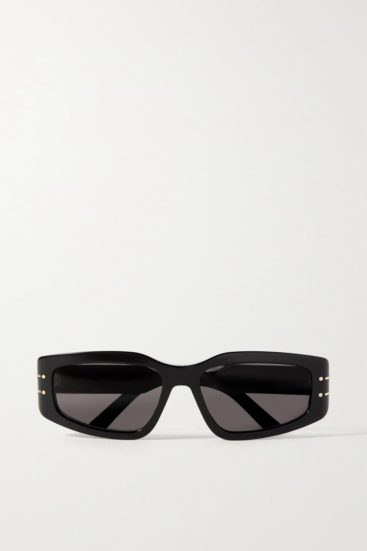 Dior Diorsignature S9u Rectangular-frame Acetate And Gold-tone Sunglasses  in Black | Lyst