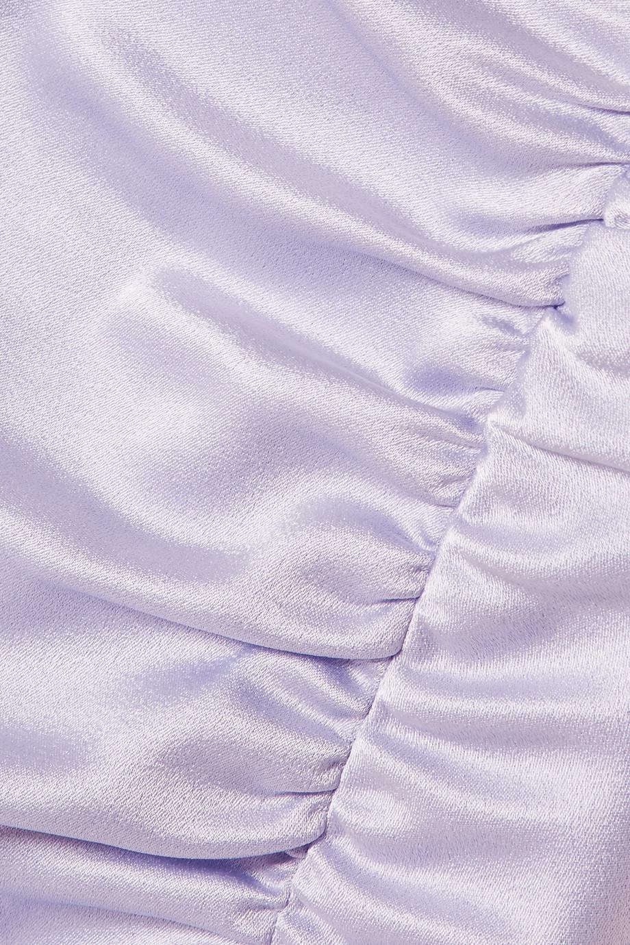 alice and olivia diana ruched maxi dress