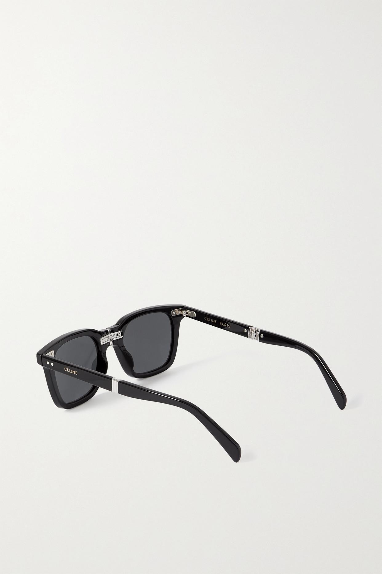 Celine Foldable Square-frame Acetate Sunglasses in Black | Lyst