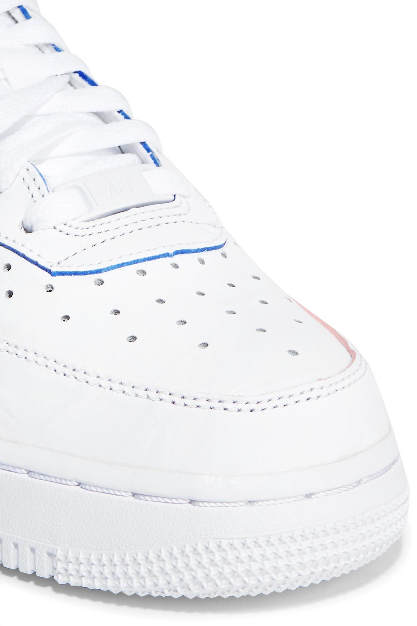 Nike Air Force 1 Smooth And Textured-leather Sneakers in White | Lyst UK