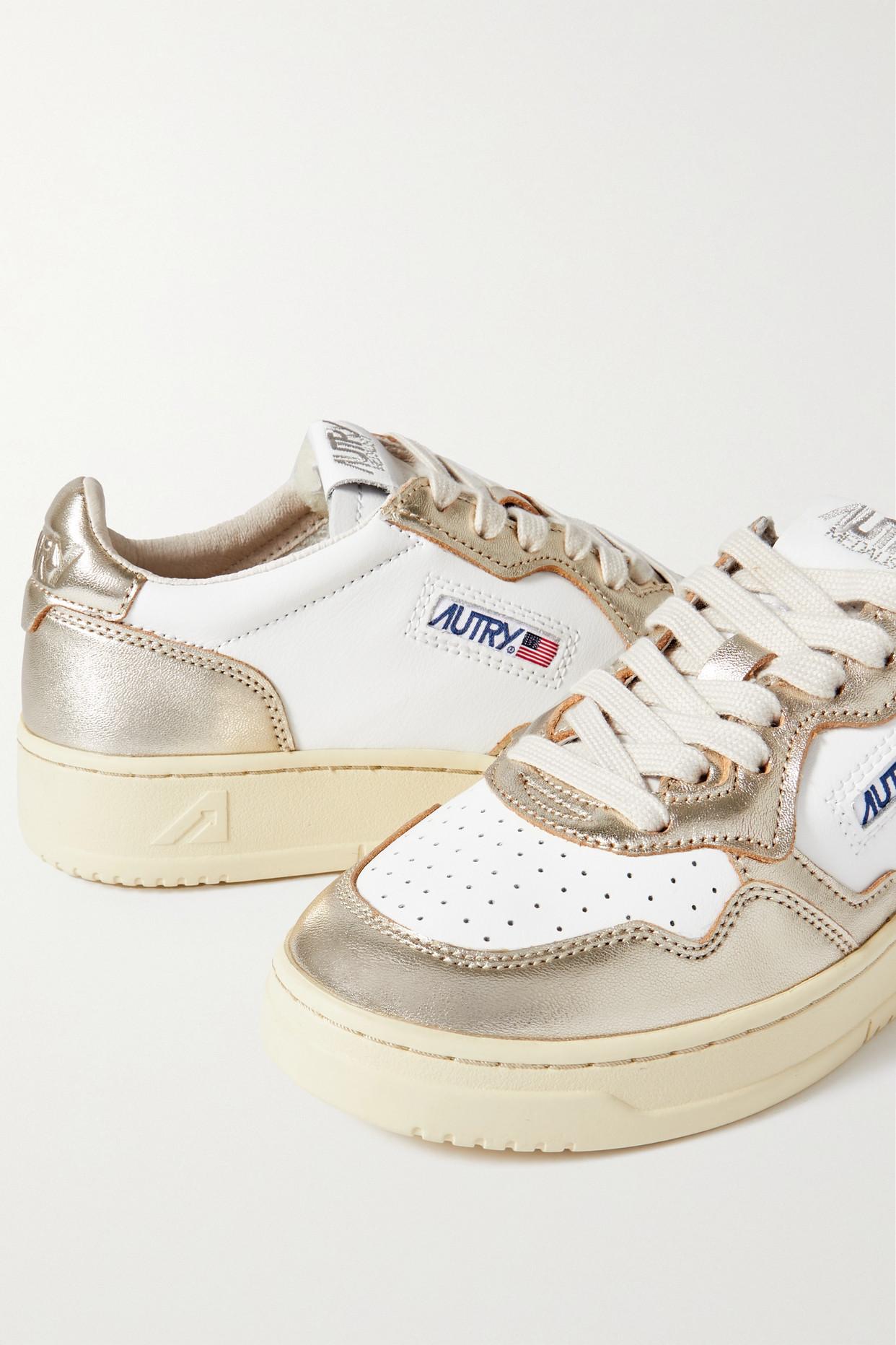 Autry Medalist Low Metallic Leather Sneakers Lyst UK