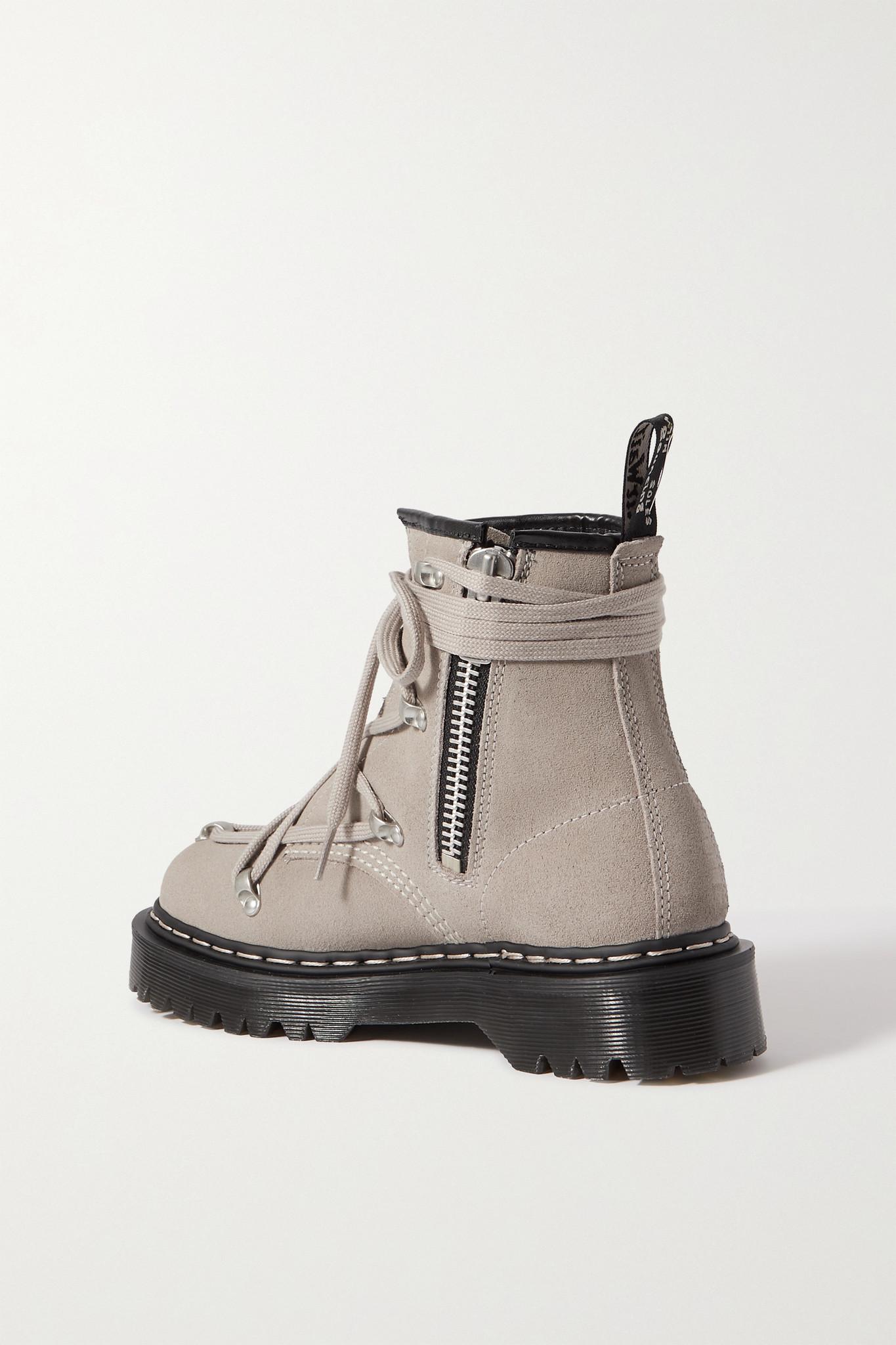 Rick Owens + Dr. Martens 1460 Bex Suede Ankle Boots in Natural | Lyst