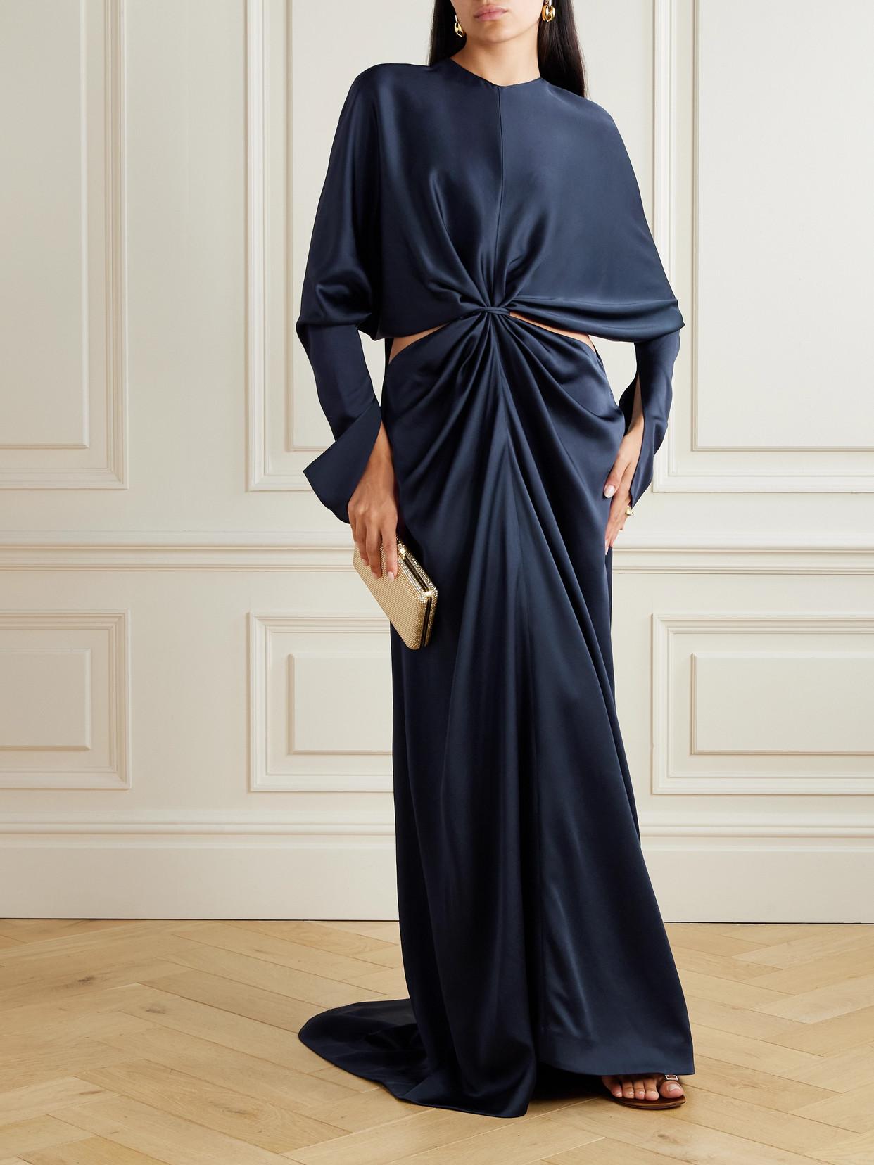 【stella-mccartney】Caped ruched gown Shop Stella McCartney - Draped Cape Gown | Saks Fifth Avenue