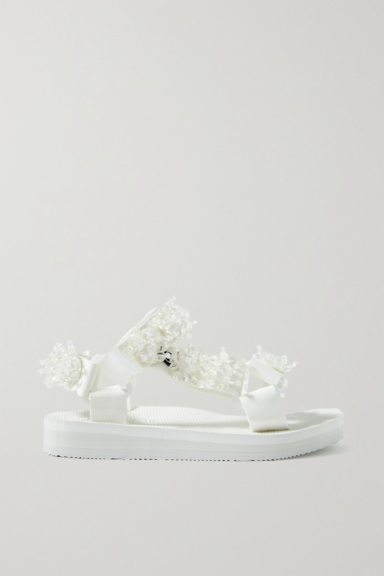 ARIZONA LOVE Trekky Bead-embellished Canvas Sandals in White | Lyst