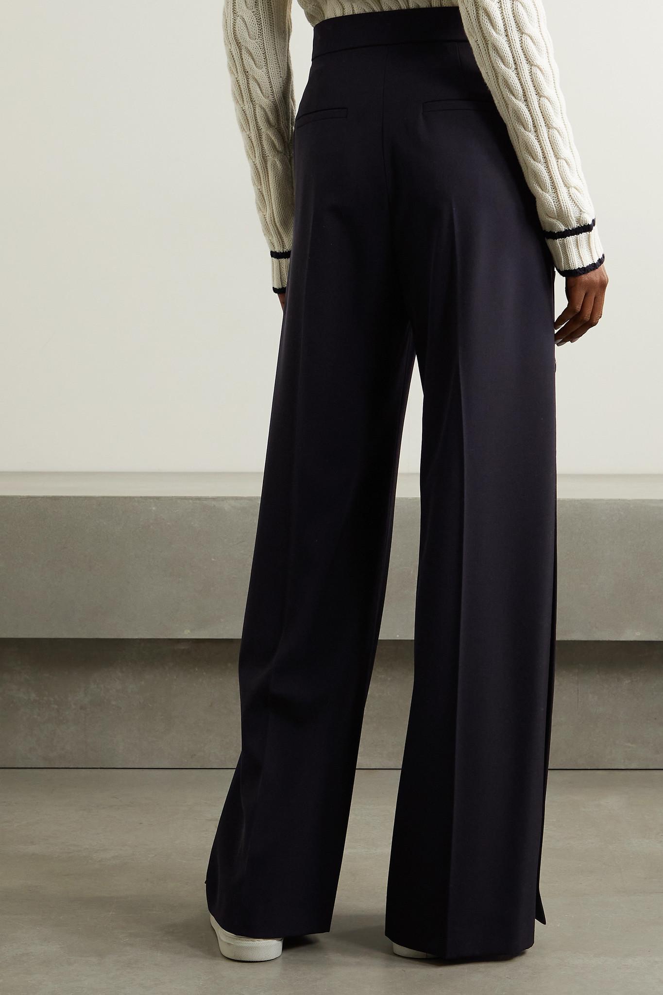 Womens Clothing Trousers Max Mara Wool Flare Leg Trousers Slacks and Chinos Wide-leg and palazzo trousers 