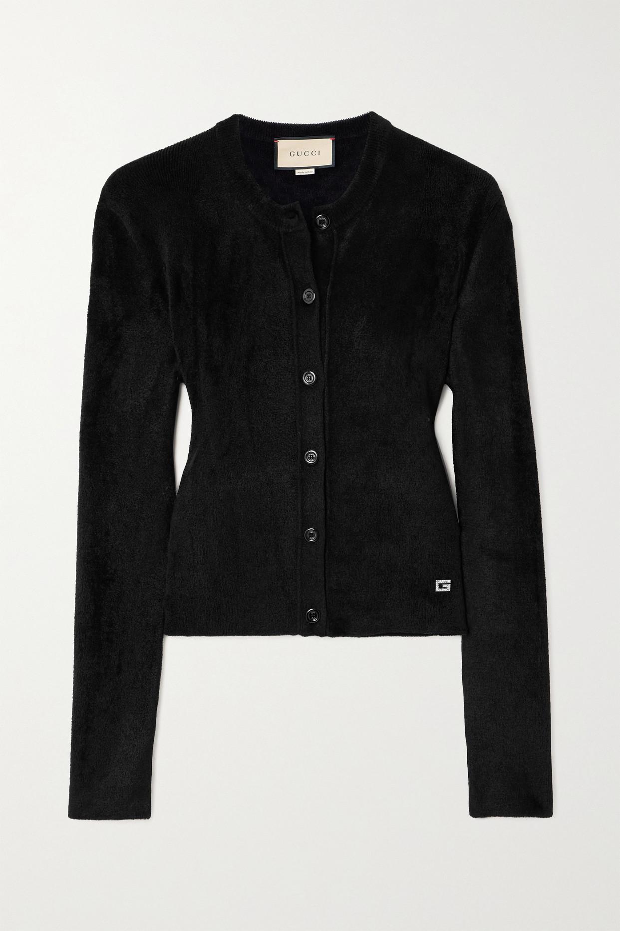 Chenille shop cardigan black