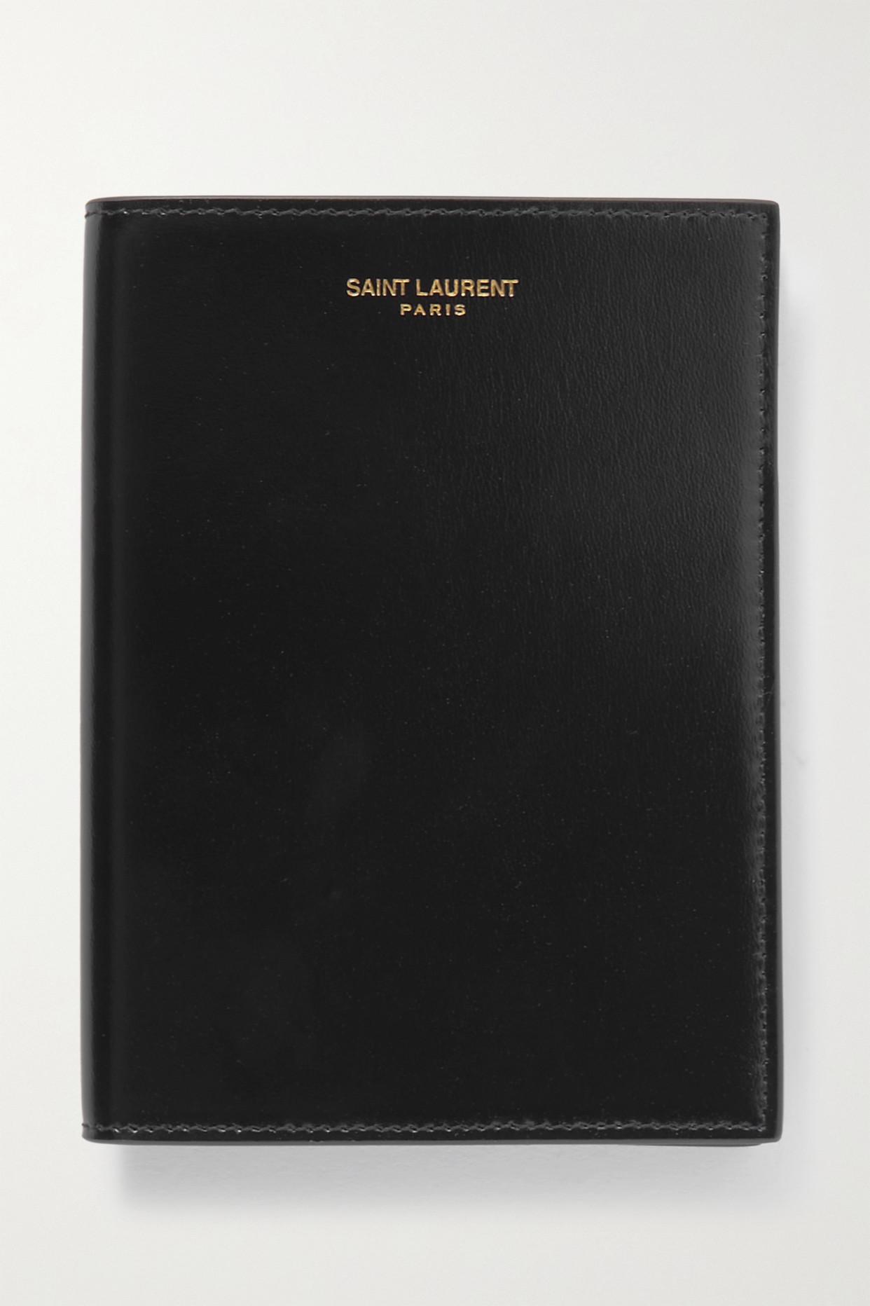 Saint Laurent Leather Monogram Passport Holder