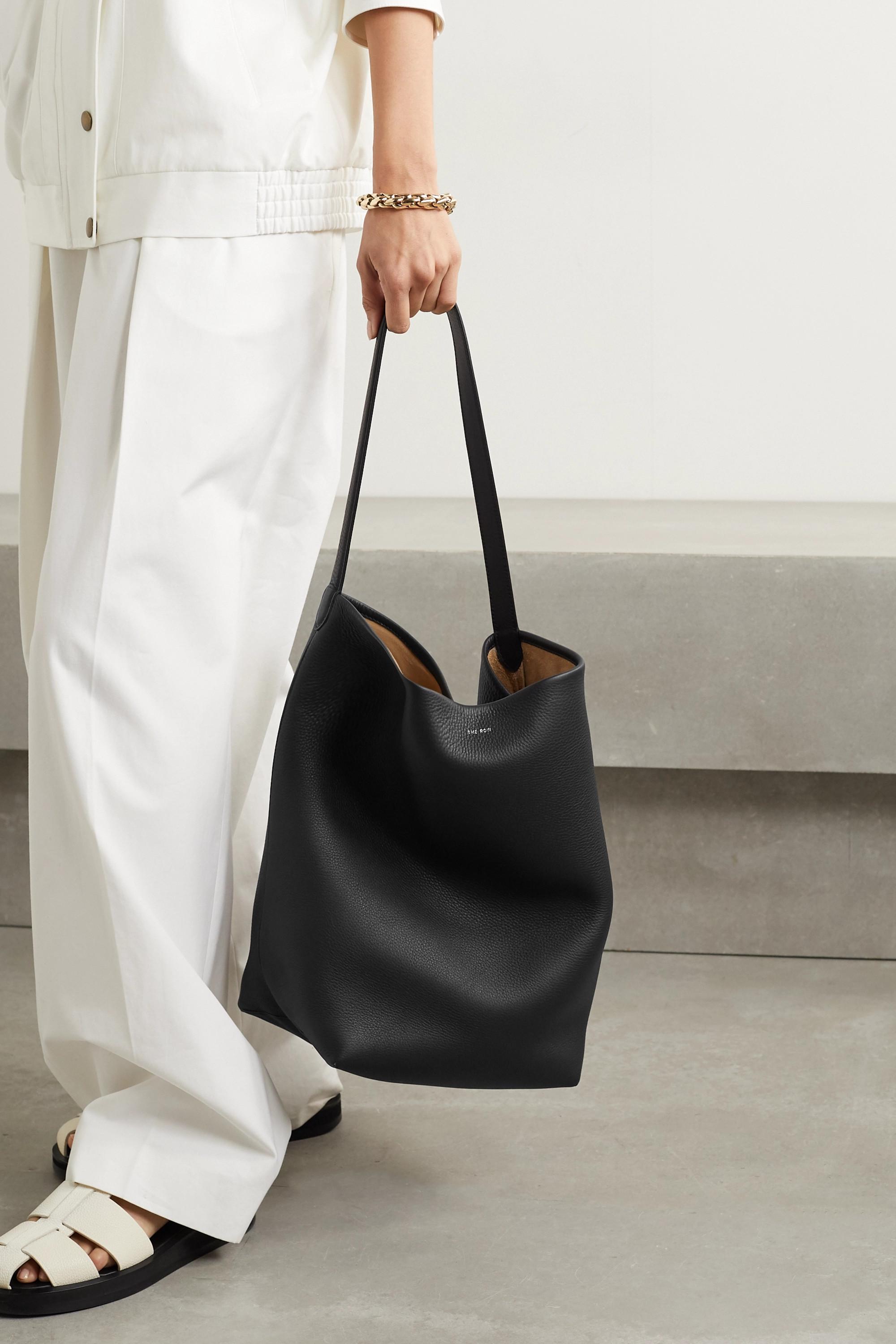 The Row N/s Park Textured-leather Tote in Black