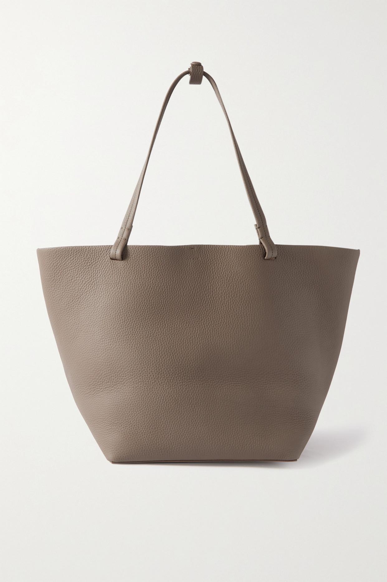 Everyday small textured-leather tote