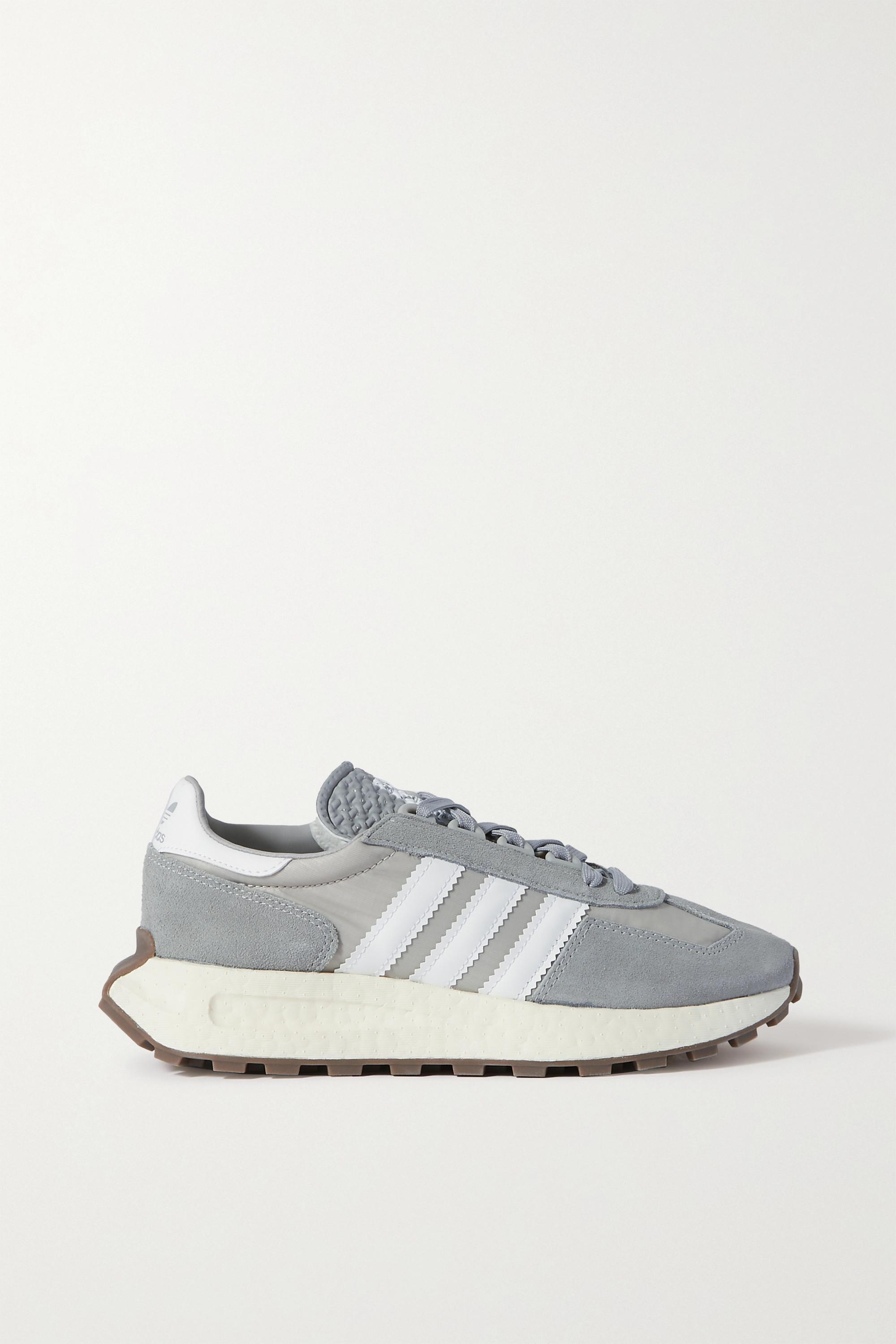 adidas Originals Retropy E5 Leather-trimmed Suede And Nylon Sneakers in Grey | Lyst