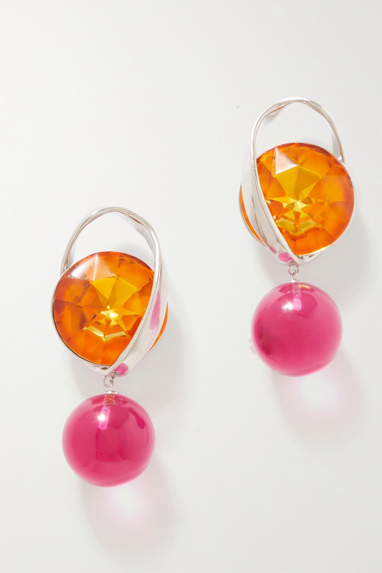 Dries Van Noten Silberfarbene Ohrringe Mit Kristallen Und Glas in Pink |  Lyst DE