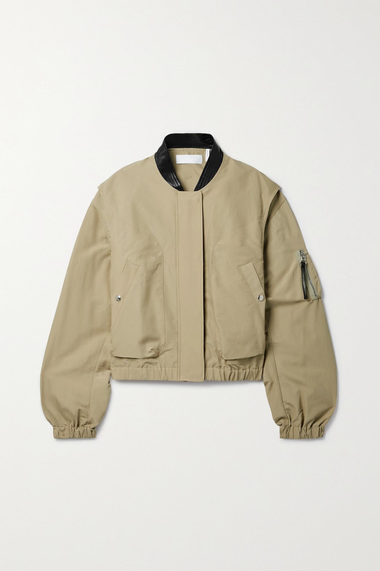 Helmut Lang Layered Cotton-blend Bomber Jacket in Natural | Lyst