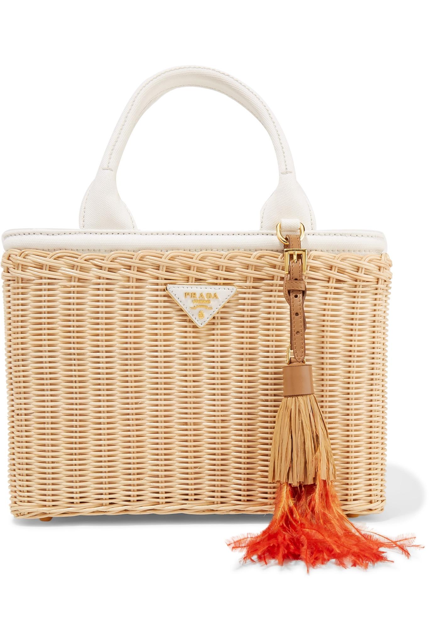 Canvas And Wicker B Fendi Bag lyst prada midollino tasseled canvas and leather trimmed Canvas And Wicker B Fendi Bag lyst prada midollino tasseled canvas and leather trimmed