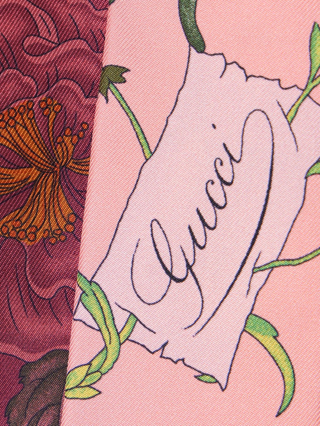 Gucci Flora Printed Silk-Twill Scarf in Pink Lyst UK