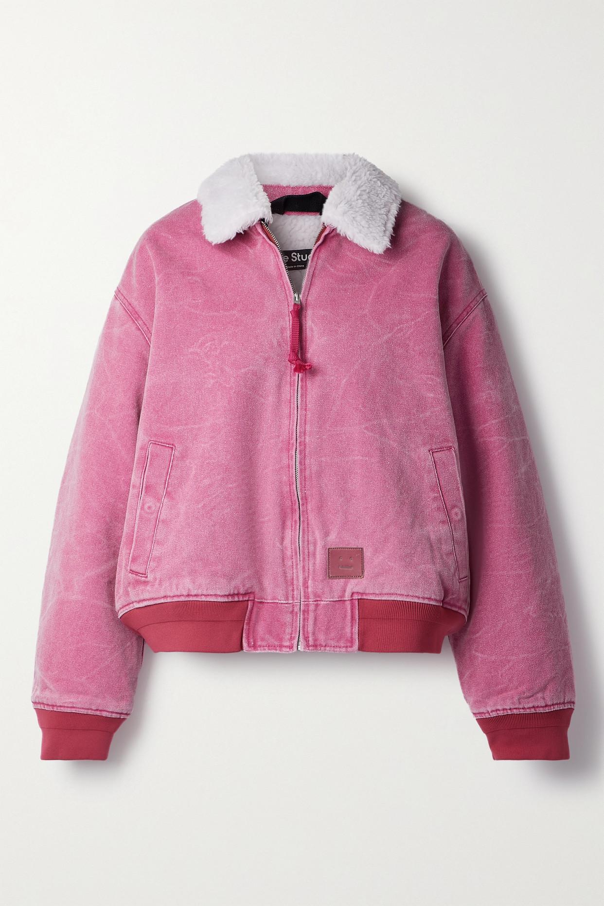 Acne Studios Ombreyo Fleece-lined Cotton-canvas Jacket in Pink | Lyst