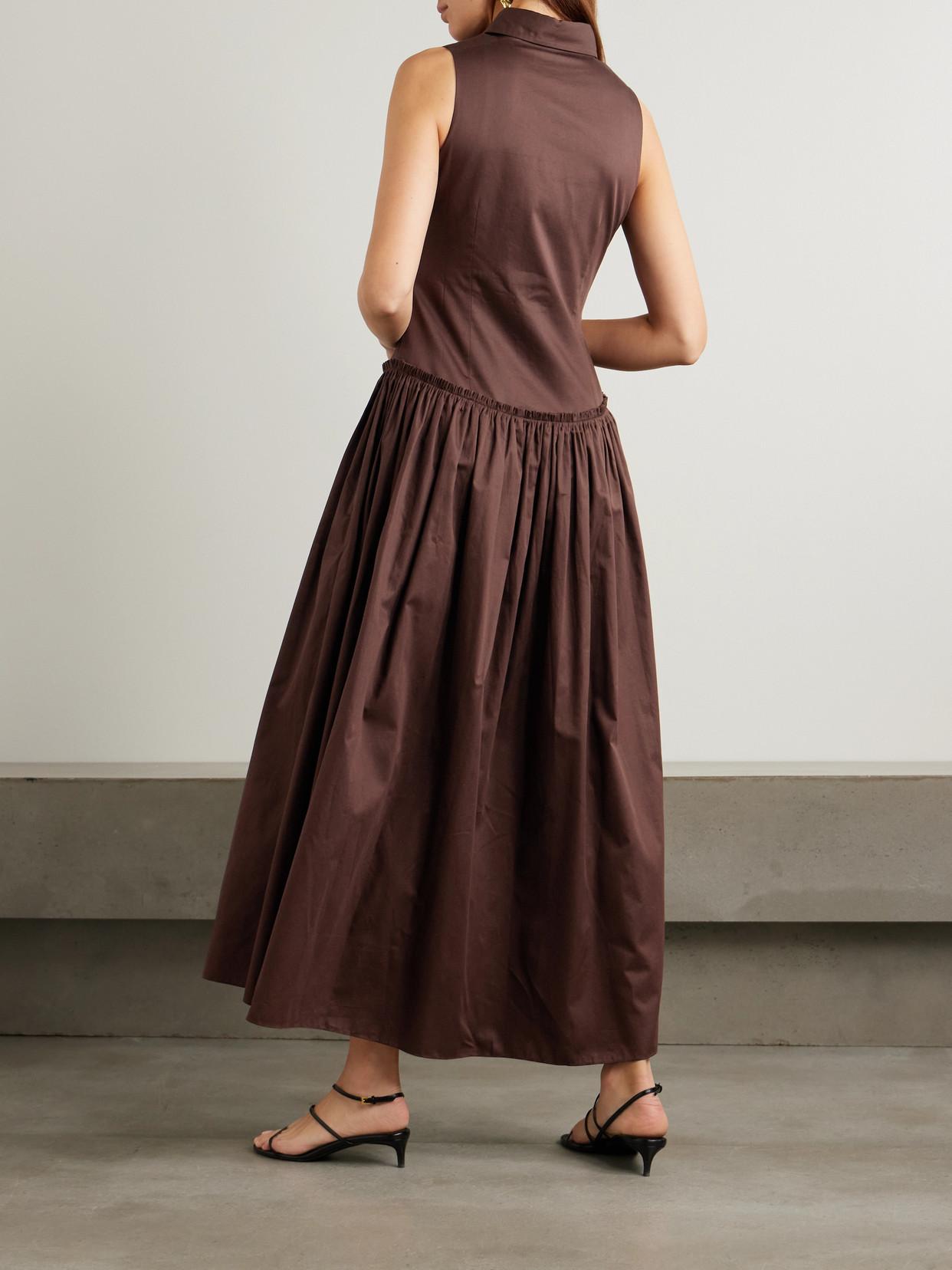 abadia ora pleated gathered chiffon and dupioni midi dress Abadia Casual and day dresses for Women | Online Sale up to 70% off