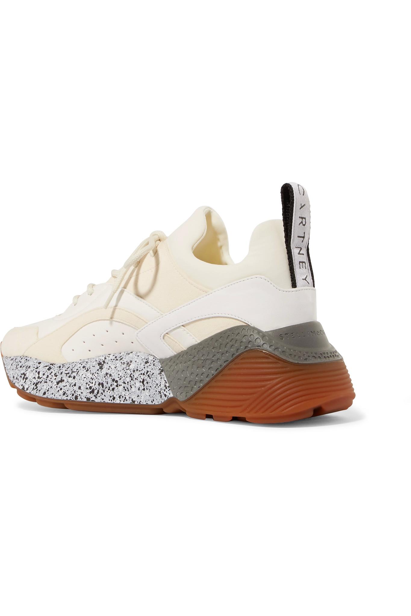 Stella McCartney Eclypse Faux Leather And Suede Sneakers in White | Lyst