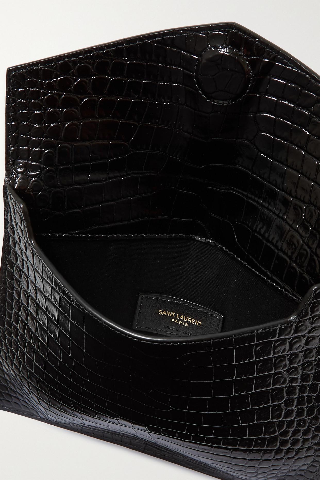 Uptown croc-effect leather shoulder bag