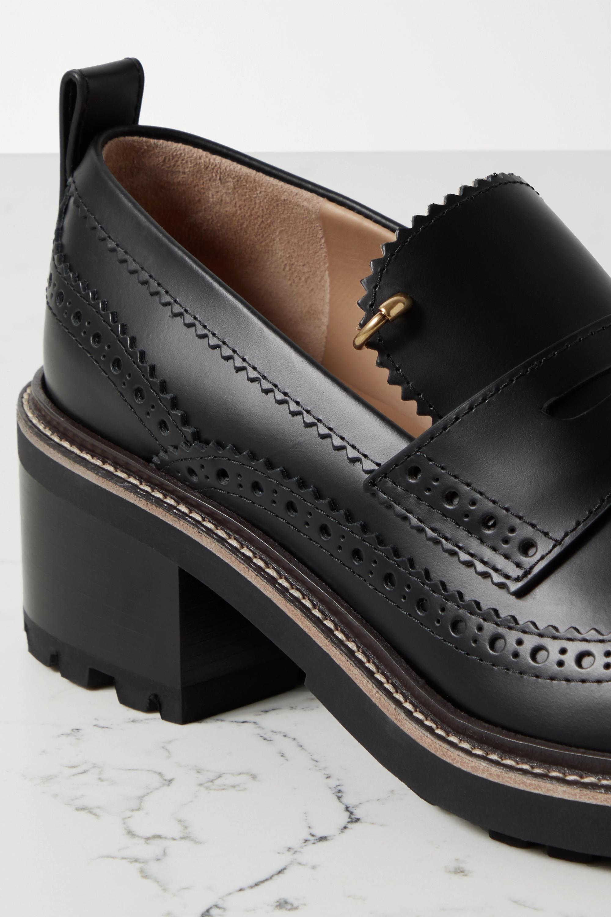 Chloé Franne Leather Loafers in Black 