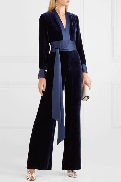 Dvf velvet sale jumpsuit
