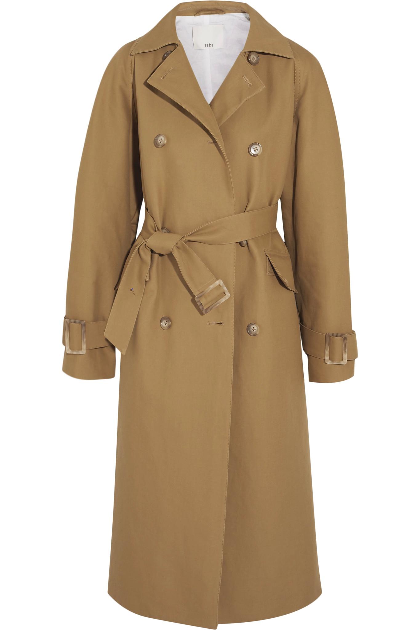 Tibi Oversized Cotton-canvas Trench Coat in Natural | Lyst