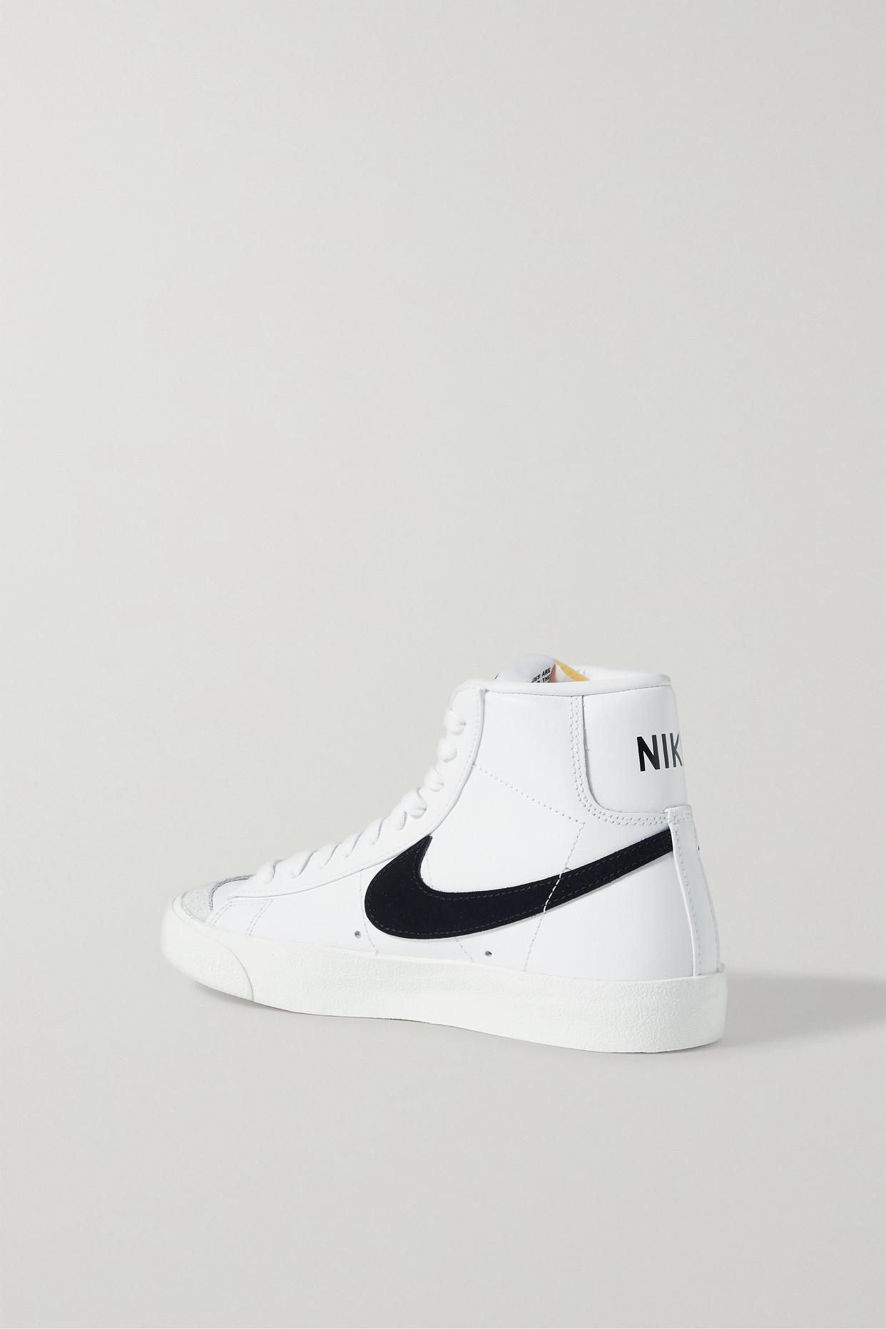 Nike Blazer Mid '77 Vintage Suede-trimmed Leather Sneakers in White | Lyst