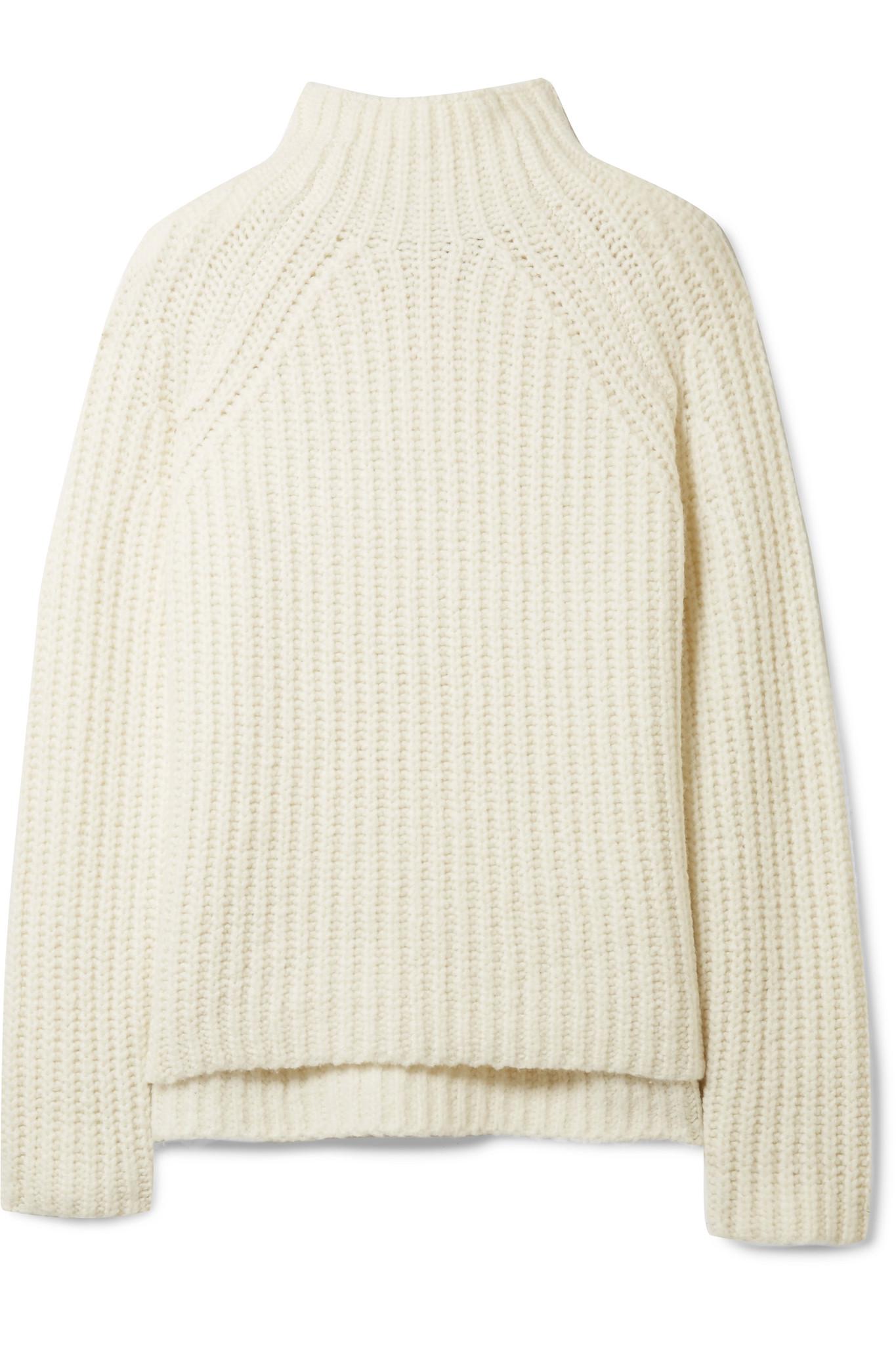 Theory Rifonia Chunky-knit Wool-blend Turtleneck Sweater in White | Lyst