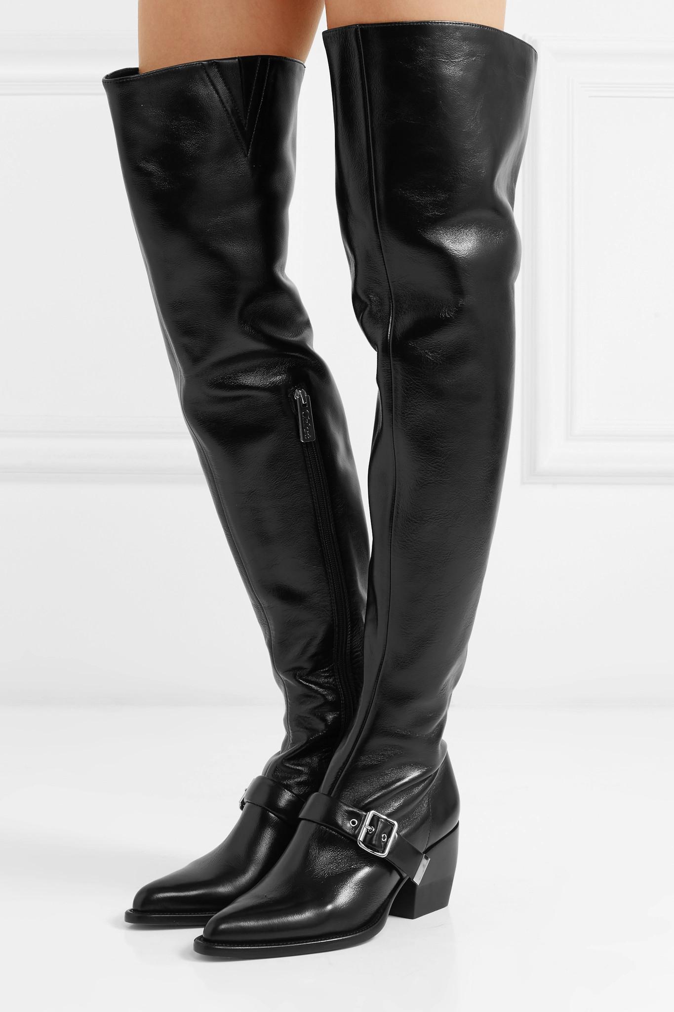 Chloé Rylee Leather Over-the-knee Boots in Black | Lyst