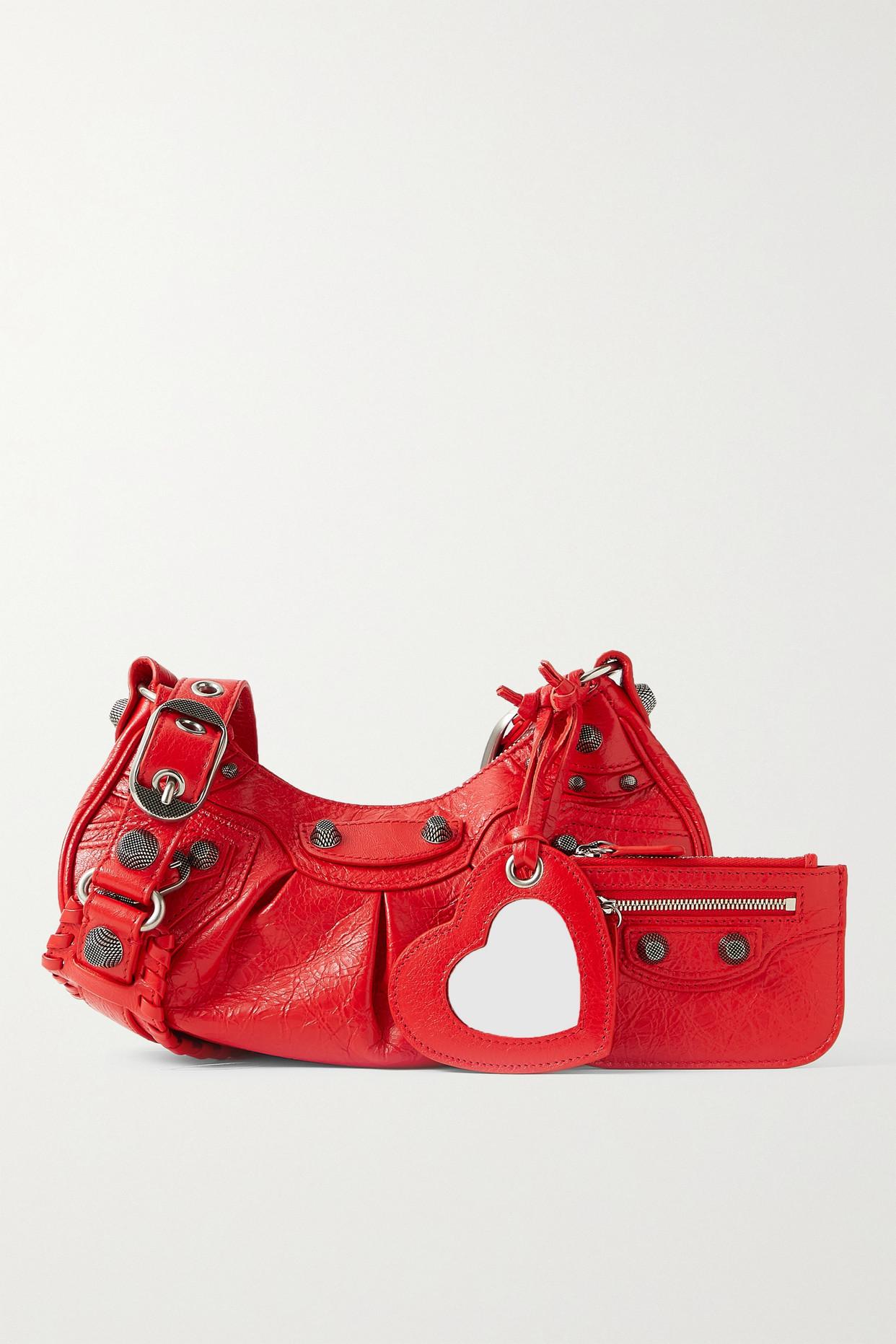 Balenciaga Le Cagole Xs Studded Textured-leather Shoulder Bag | Lyst