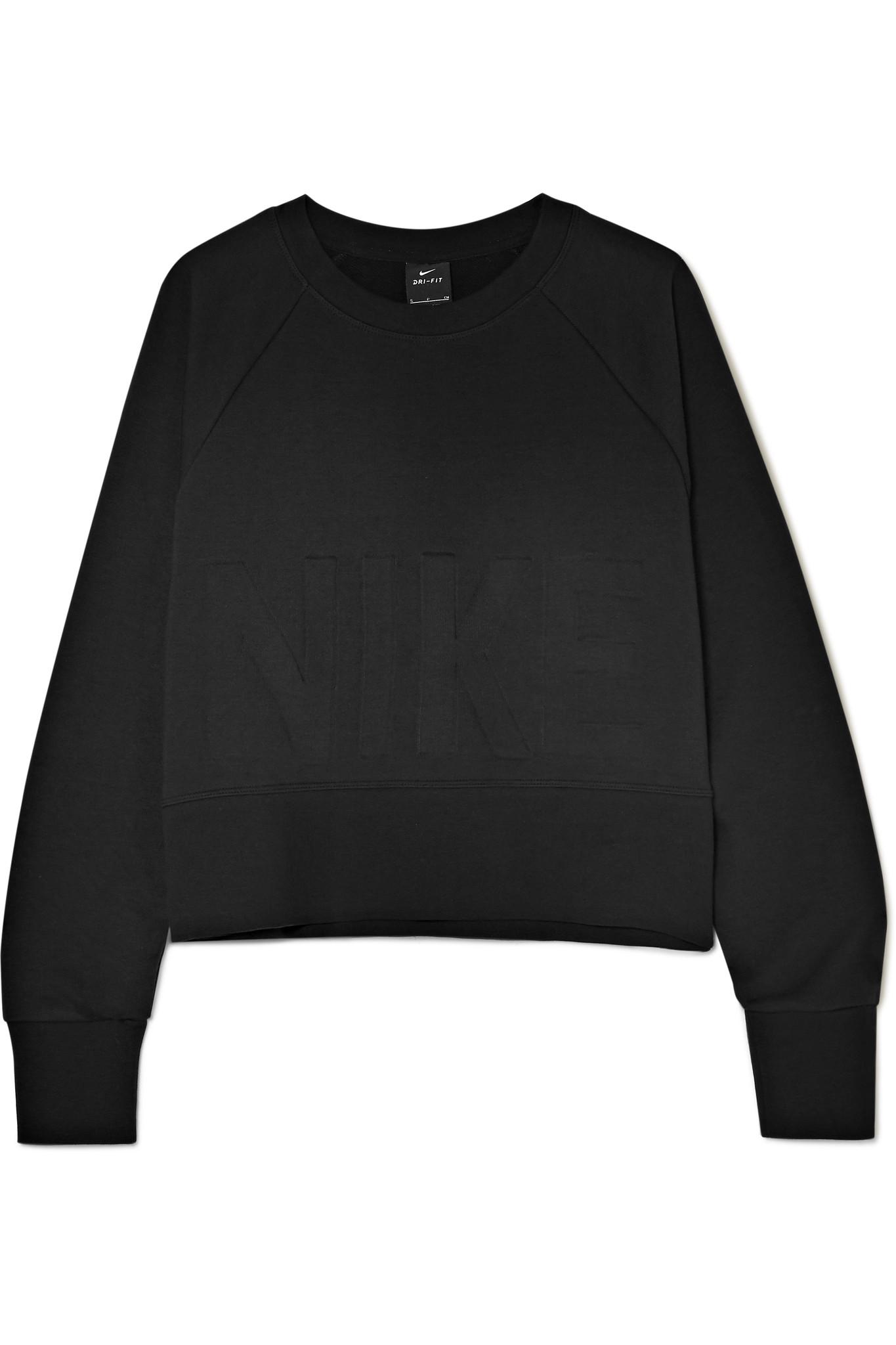 nike embossed cropped sweatshirt