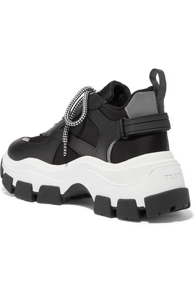 prada leather and nylon block trainers