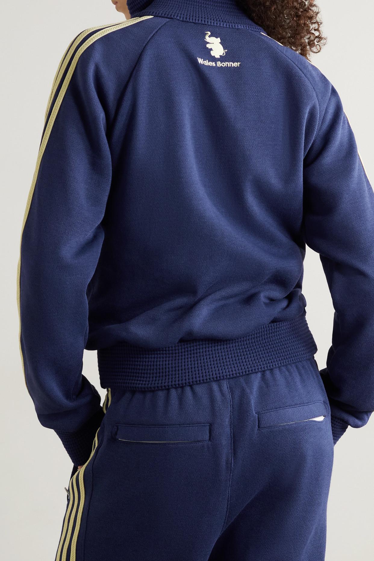 adidas Originals + Wales Bonner Crochet-trimmed Knitted Track Jacket in Blue  | Lyst