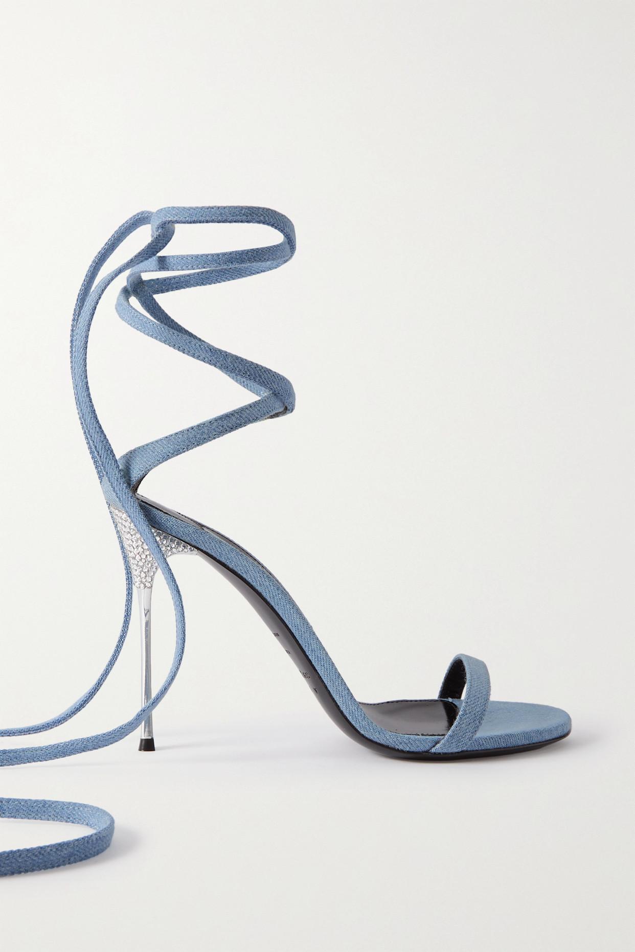 Sergio Rossi + Area Shibari Denim Sandals in Blue | Lyst