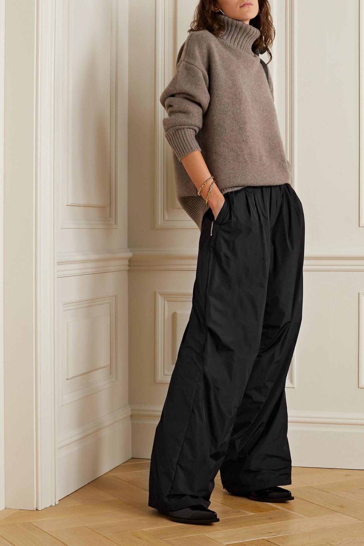Max Mara Tarsio Zip-detailed Shell Wide-leg Pants in Black | Lyst
