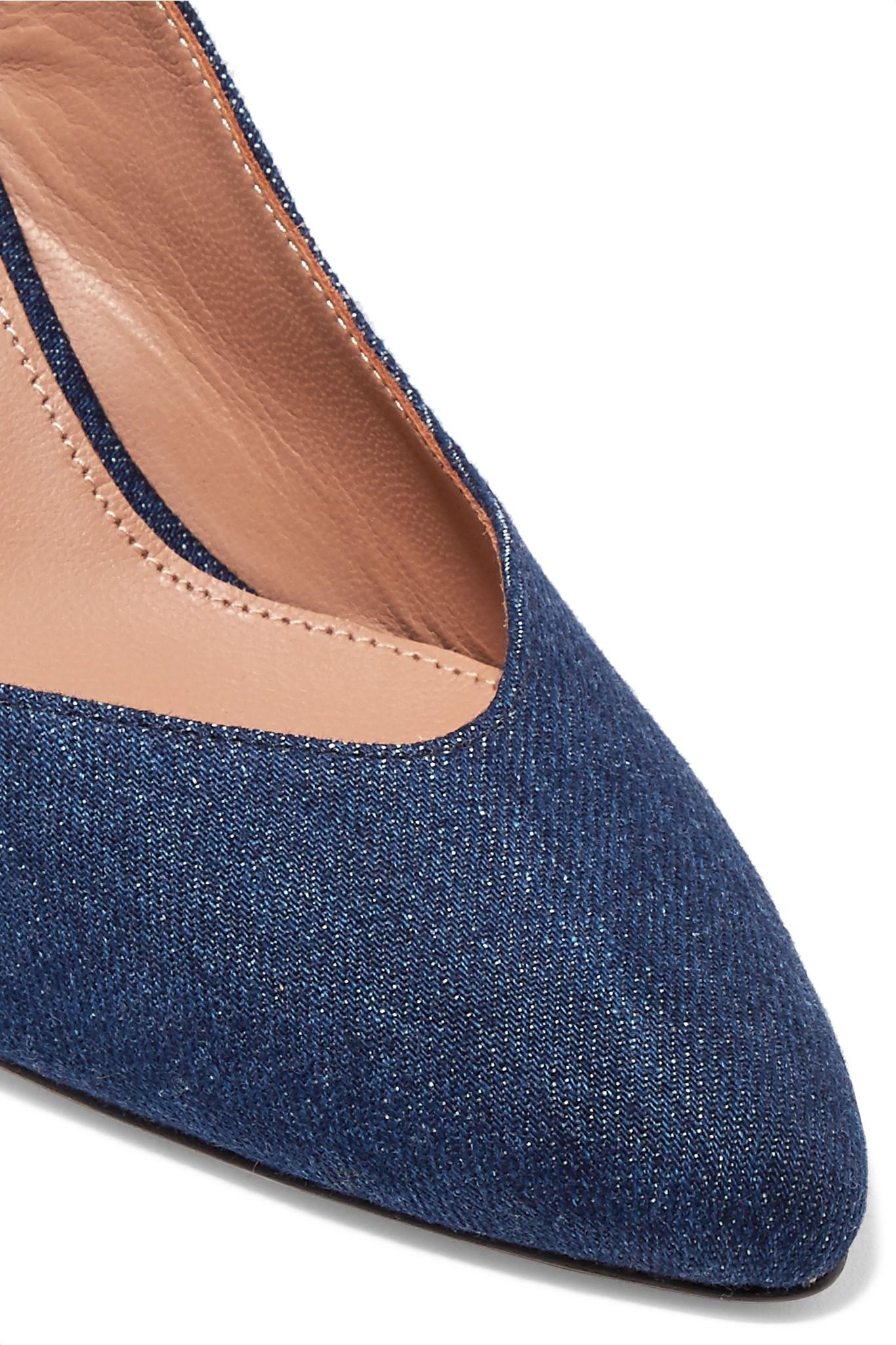 denim slingback shoes