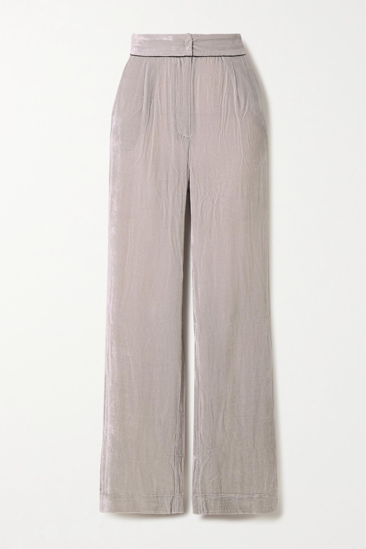 Sleeping with Jacques + Net Sustain Velvet Pants in Gray | Lyst
