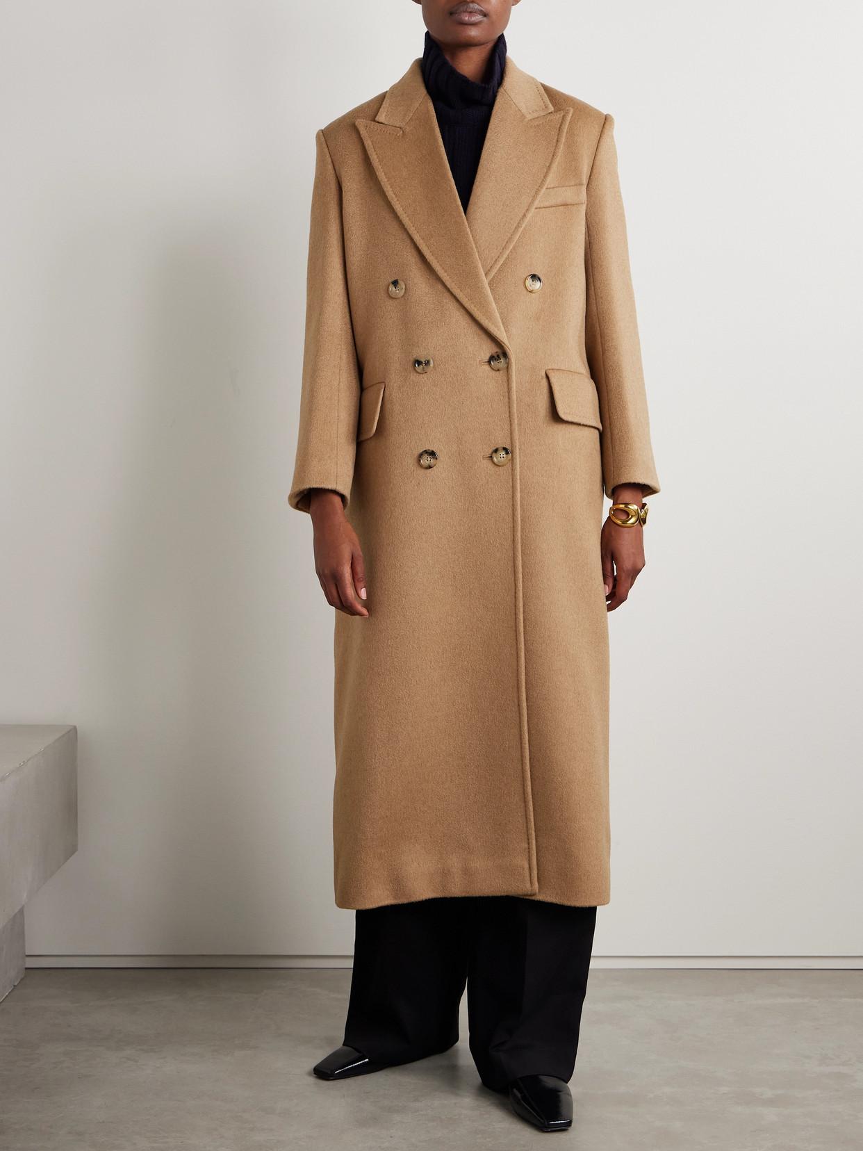 Max Mara Fungo Double-Breasted Camel Hair Coat in Natural | Lyst