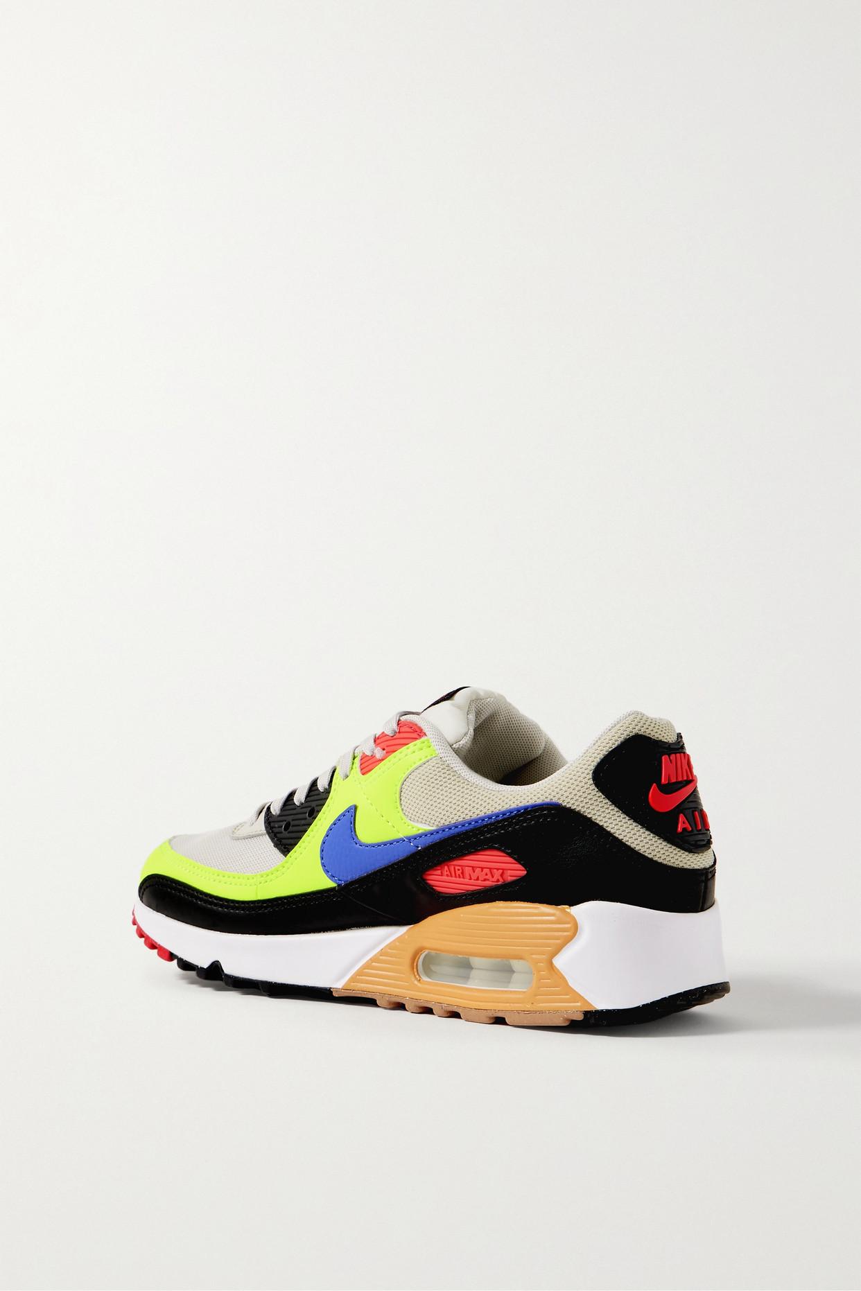 Nike Air Max 90 Rubber-trimmed Leather And Mesh Sneakers in Blue | Lyst