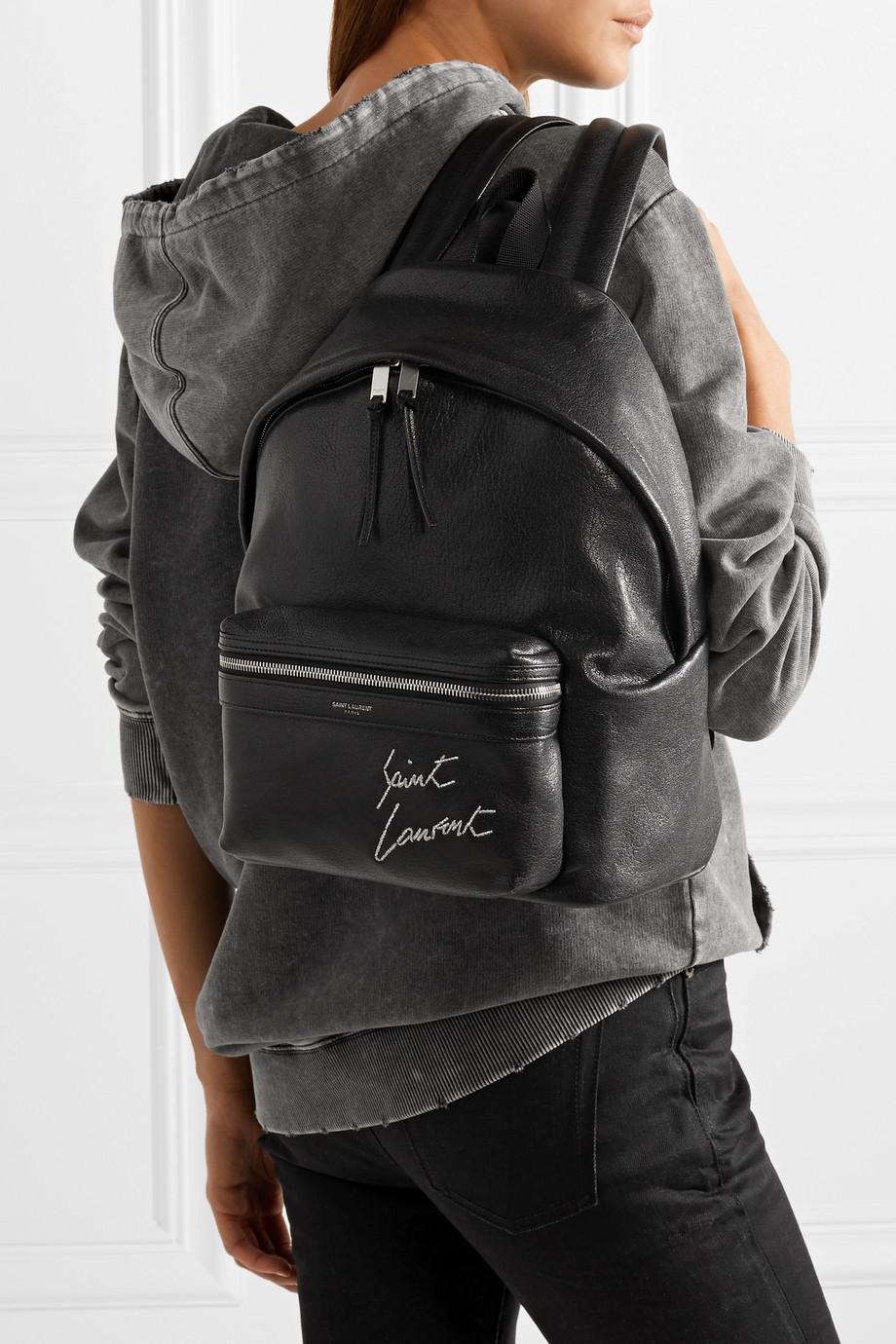 Saint Laurent - Black Smooth Leather Backpack