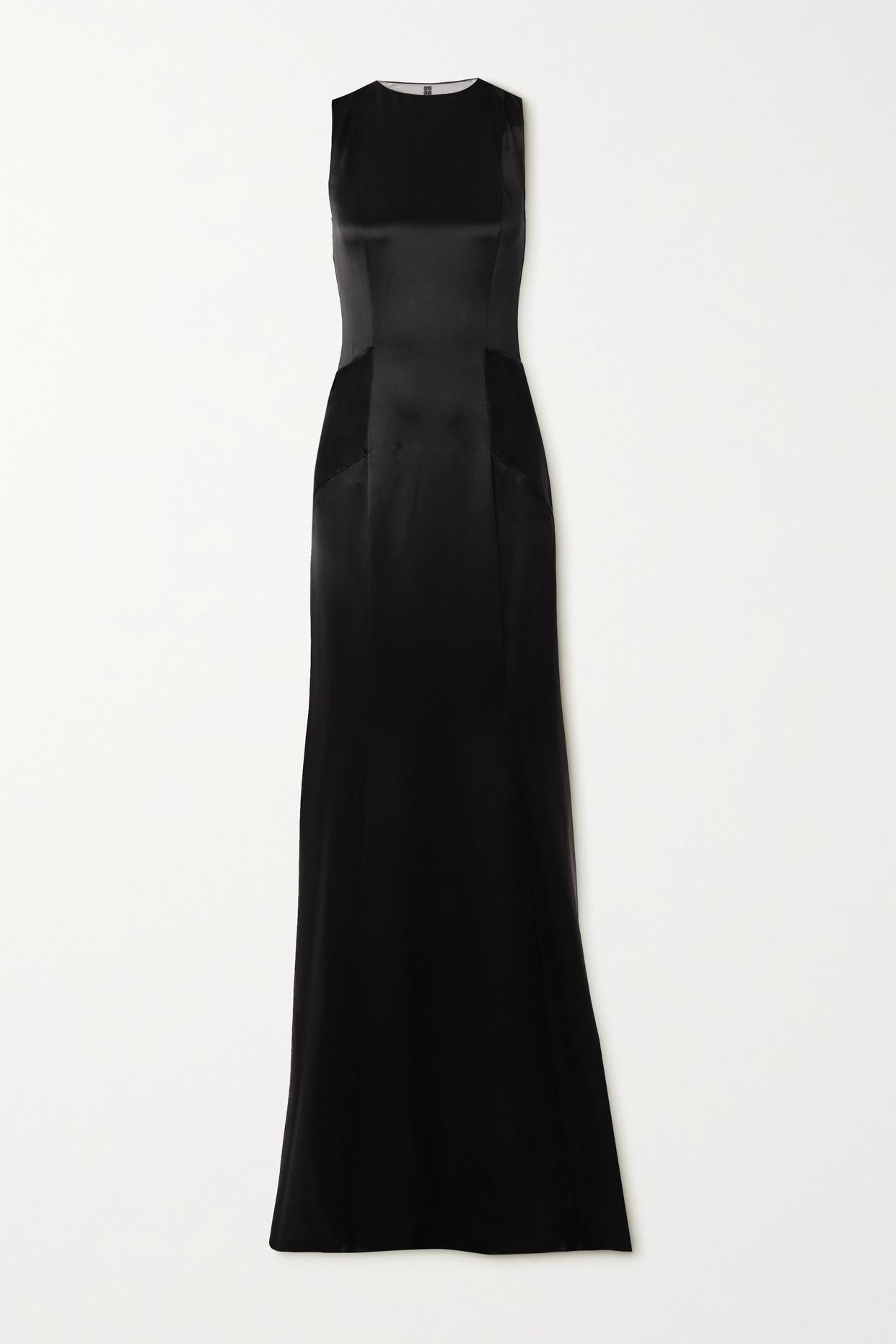 Givenchy Paneled Tulle And Draped Silk-satin Gown in Black | Lyst