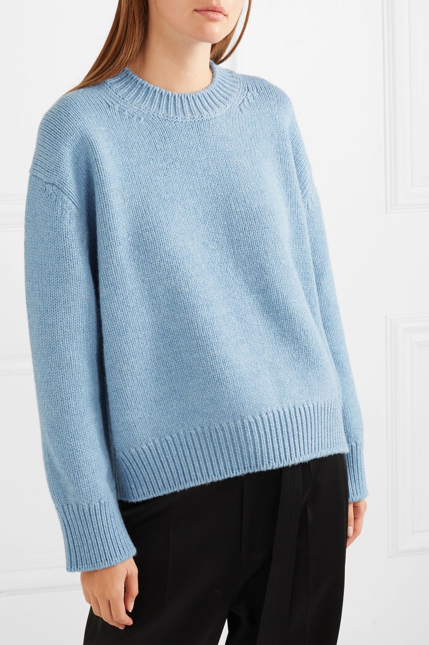 light blue merino wool sweater