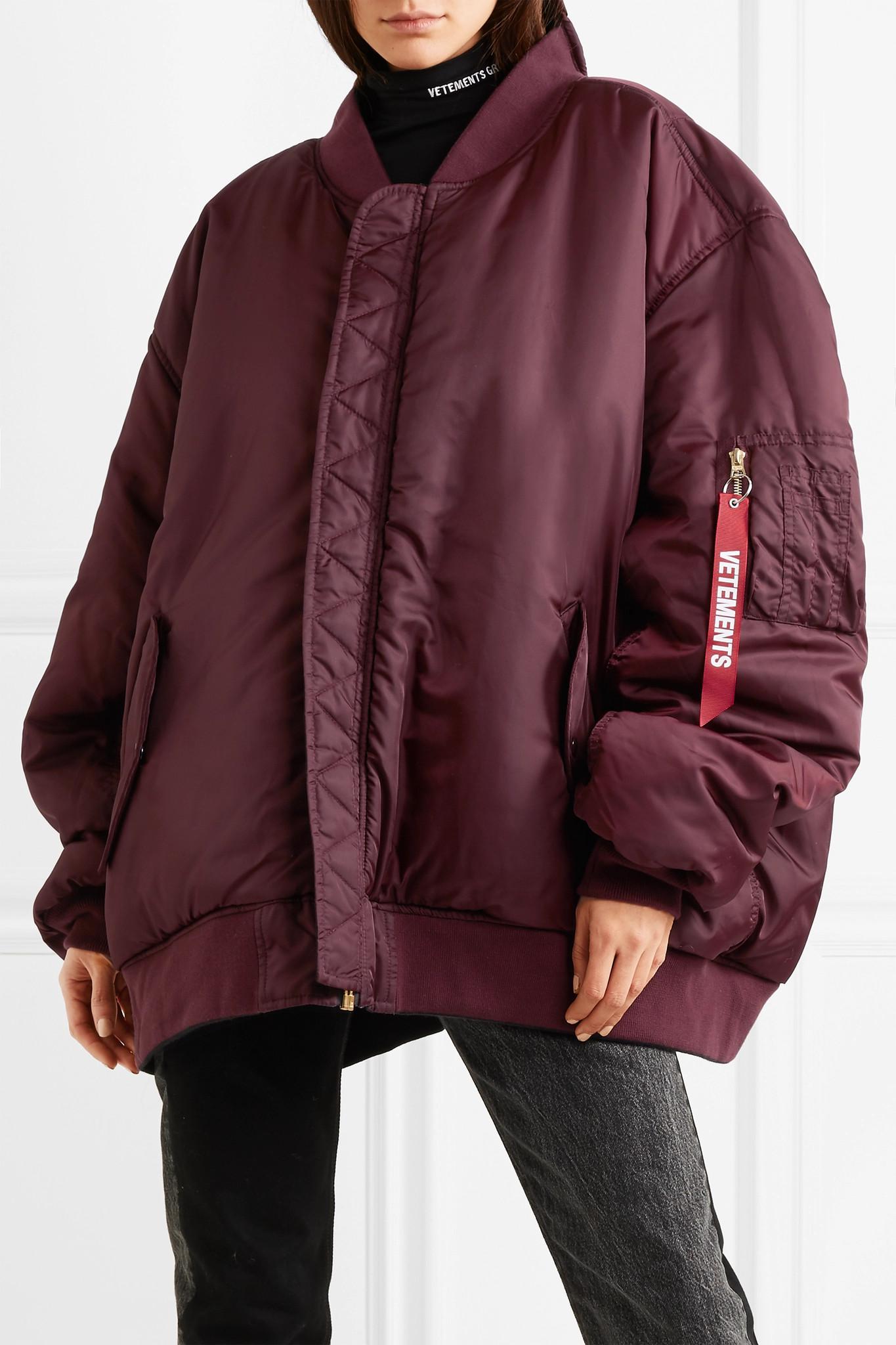 vetements oversized bomber jacket