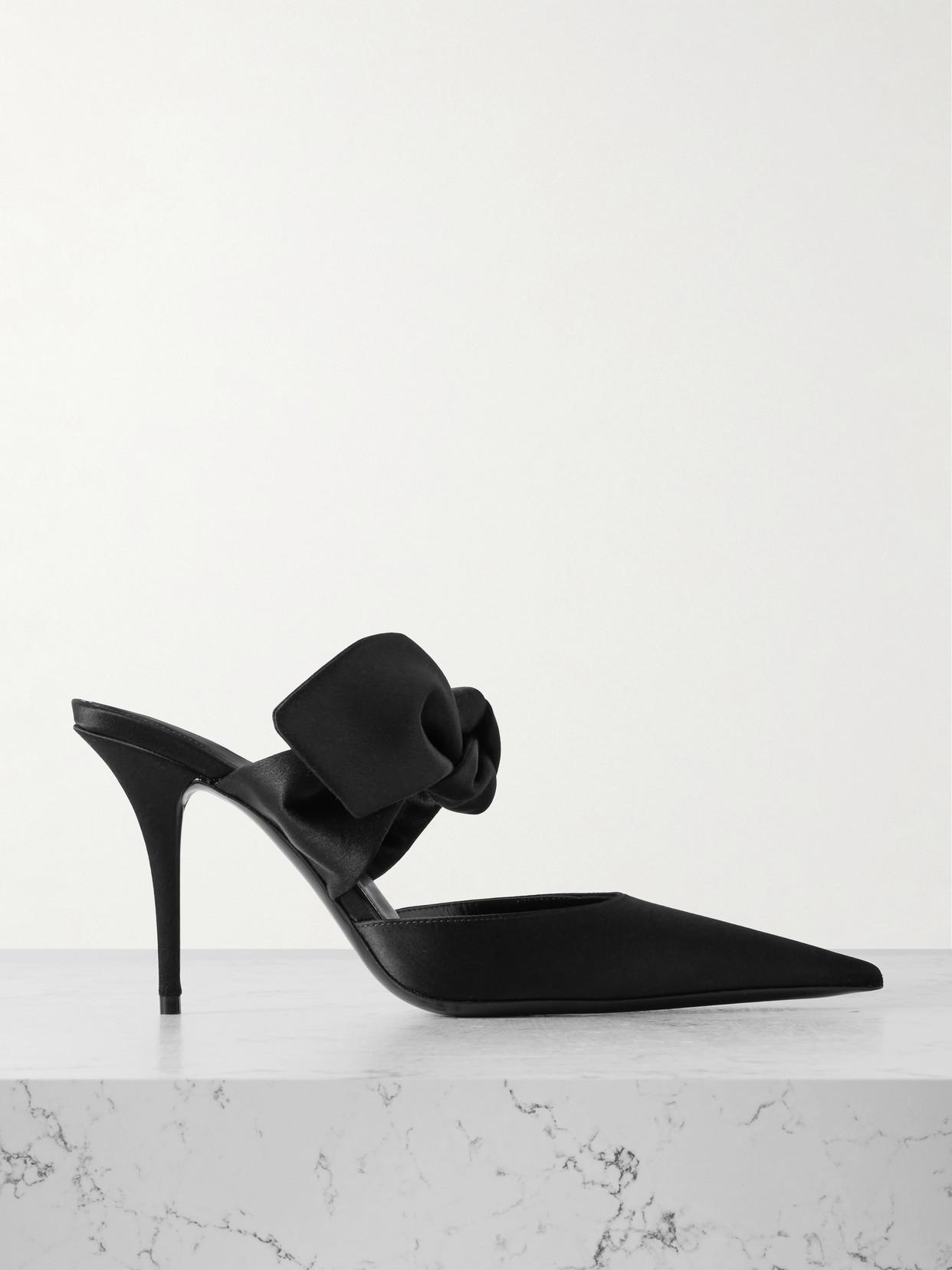 【SAINT LAURENT】Barbara Stiletto Mule/追跡可能/全国送料無料 Barbara 55 leather mules in black - Saint Laurent | Mytheresa