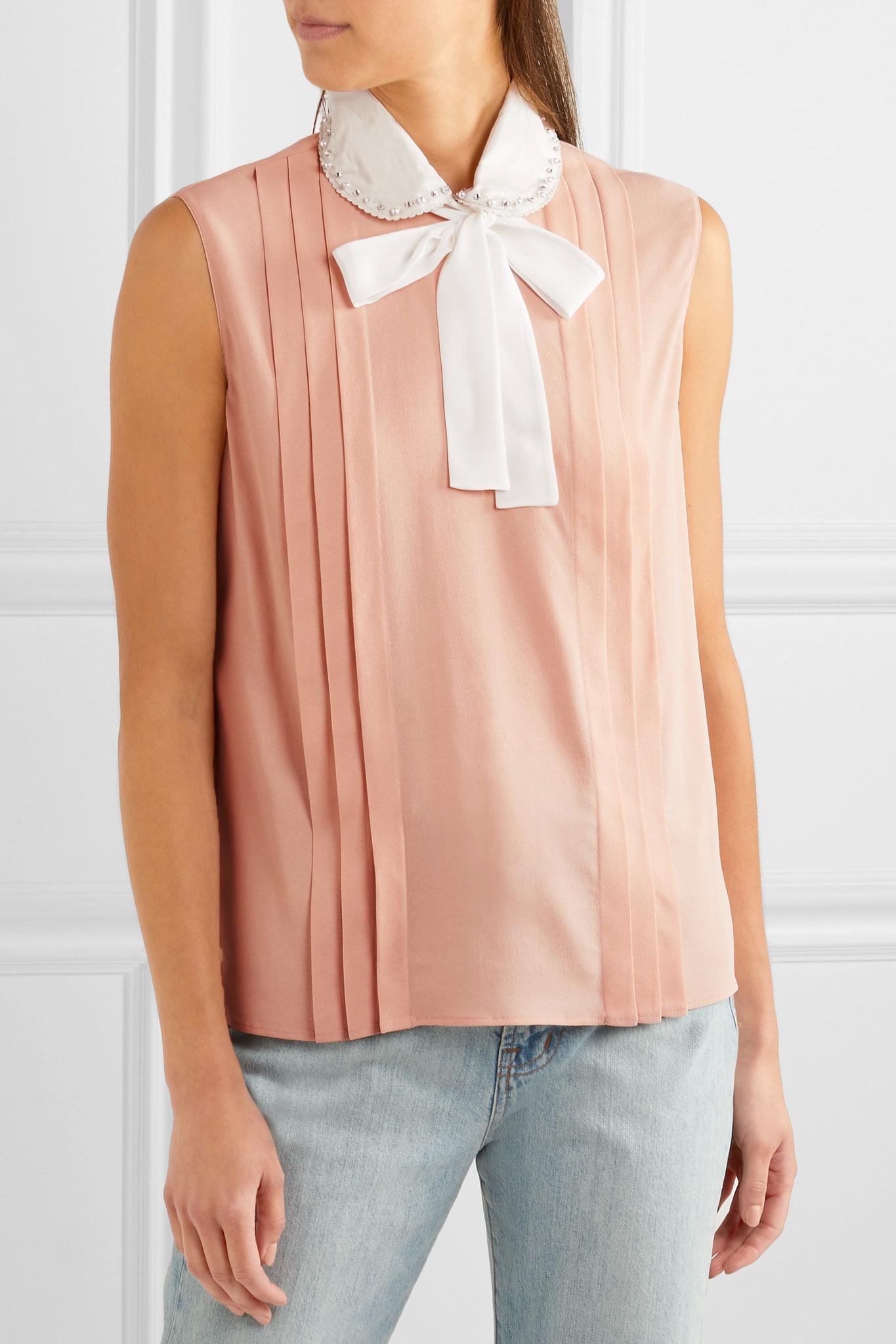 miu miu embroidered blouse