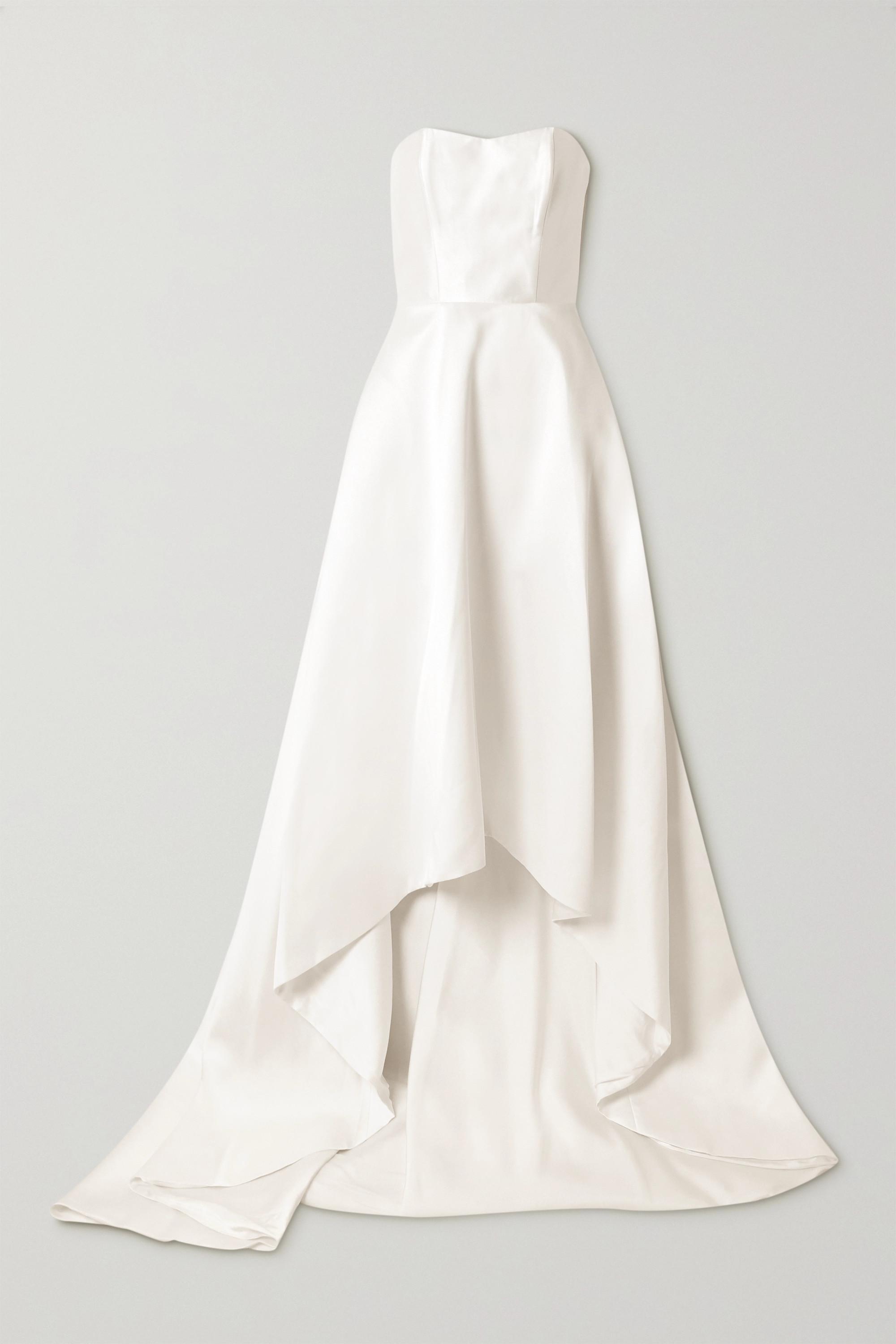 Halfpenny London Jackson Trägerlose, Asymmetrische Robe Aus Duchesse-satin  in Weiß | Lyst DE