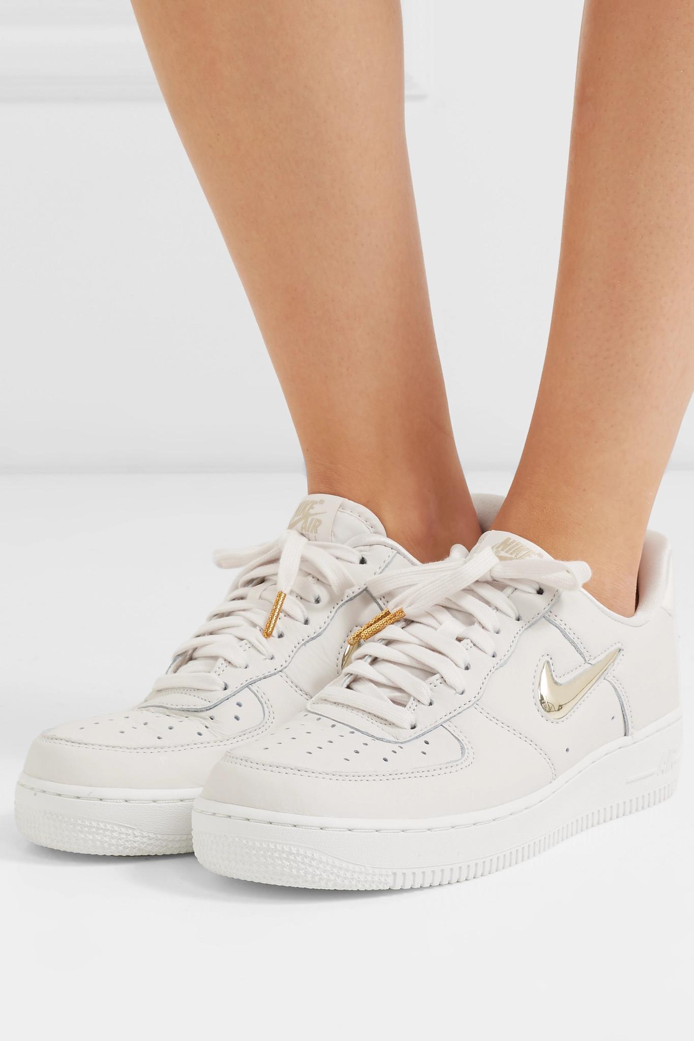 nike air force 1'07 premium sneakers in cream nike air force 1'07 premium sneakers in cream